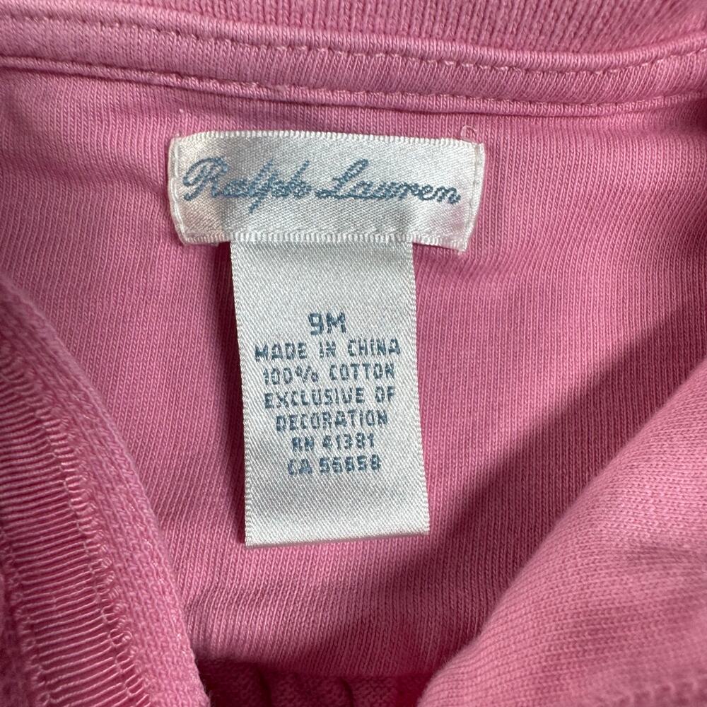 Ralph Lauren Baby 9M Lot of 2 Pink One Piece Outfits 1 footed and 1 Non footed - Picture 8 of 12